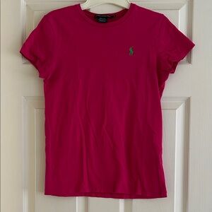 Ralph Lauren Hot Pink Tee with Green Pony